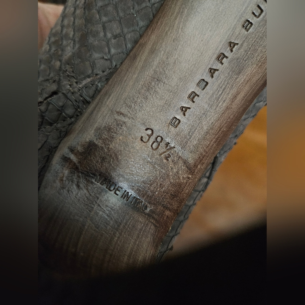 Barbara Bui Python Peep Toe Bootie Size 38.5 - image 5